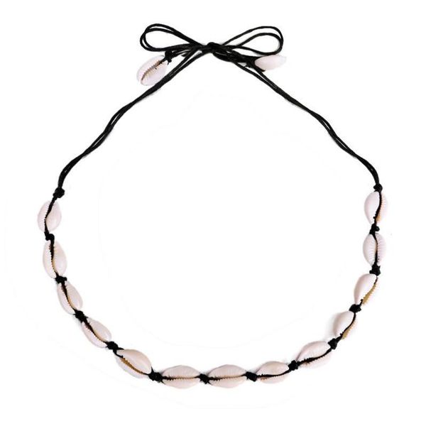 

ins puka shell natural chokers hand knotted woven necklace clavicle chain 2 colors whole2053602, Golden;silver