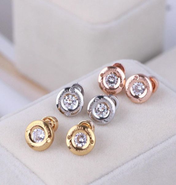 

real 18k goldsilverrose gold plated 316l stainless steel tone lock key letter dangle tassel m zircon stud logo stud 9930967, Golden;silver