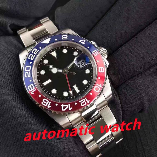 

man watch ceramic bezel full stainless steel automatic mechanics movment sapphire crystal waterproof 41mm mens watches orologio di lusso, Slivery;brown