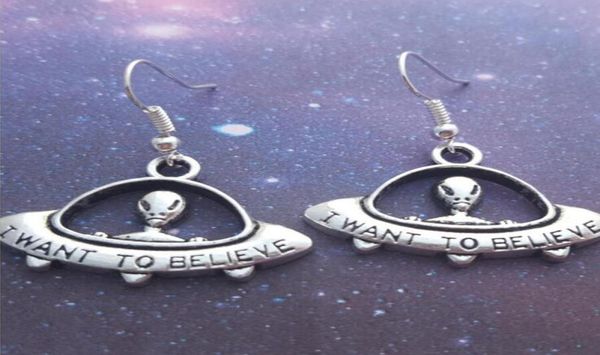 

et alien ufo space astronomy alternative creative street bundy earrings charm pendant hip hop earring jewellery for women gift a438719999, Silver