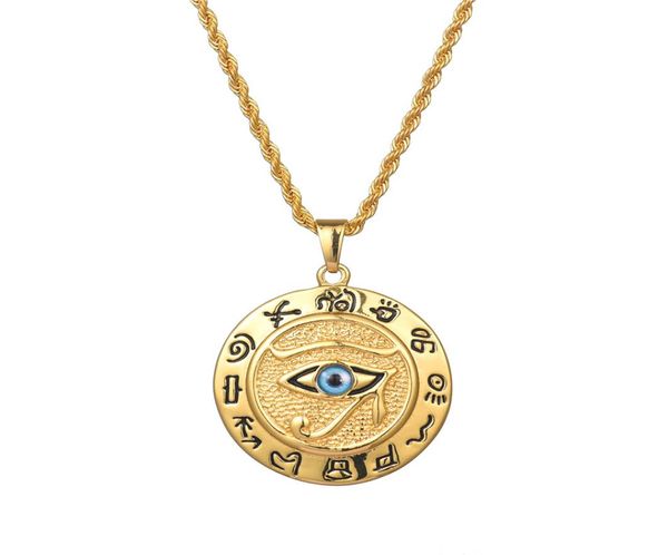 

ancient egyptian horus eye pendant necklace gift men039s hip hop jewelry luxury designer jewelry mens necklace6377021, Silver
