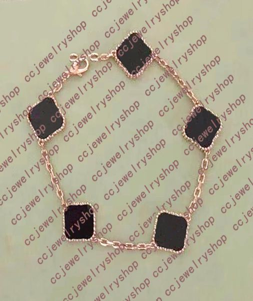 

10 colors fashion classic 4four leaf clover charm bracelets bangle chain 18k gold agate shell motherofpearl for womengirl wedd8946789, Golden;silver