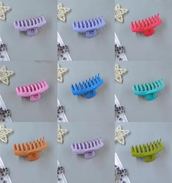 

solid color plastic hair clamps fashion big jaw clips ponytail nonslip hairs claw clip simplicity versatile9633295, Slivery;white