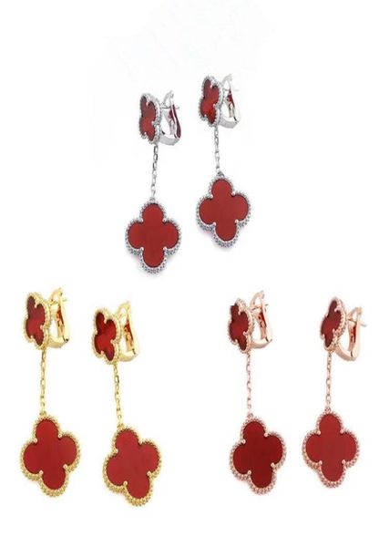

2020 luxury designer jewelry women earrings famous brand designer hoop earrings two flowers fashion earrings jewelry3665919, Golden