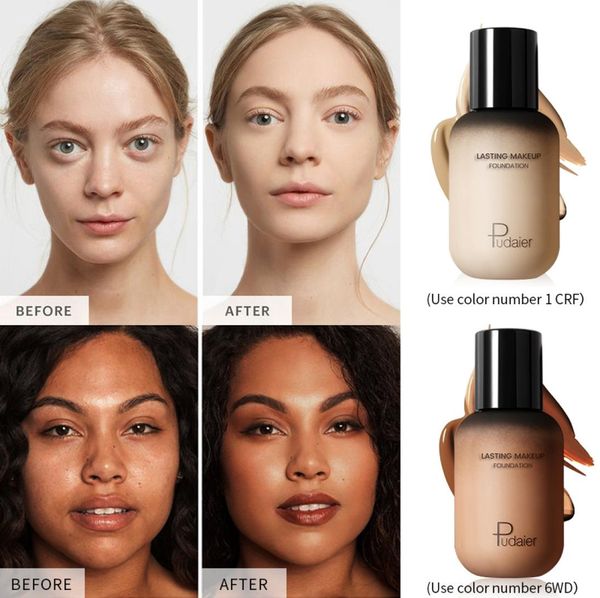 

pudaier small bottle foundation liquid silky moisturizing lasting concealer makeup foundation 40 color brand cosmetics u02015838324
