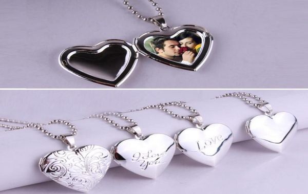 

valentine i love you gift love hearted frames can open locket necklaces heart pendant necklace jewelry for women girlfriend gift7289456, Silver