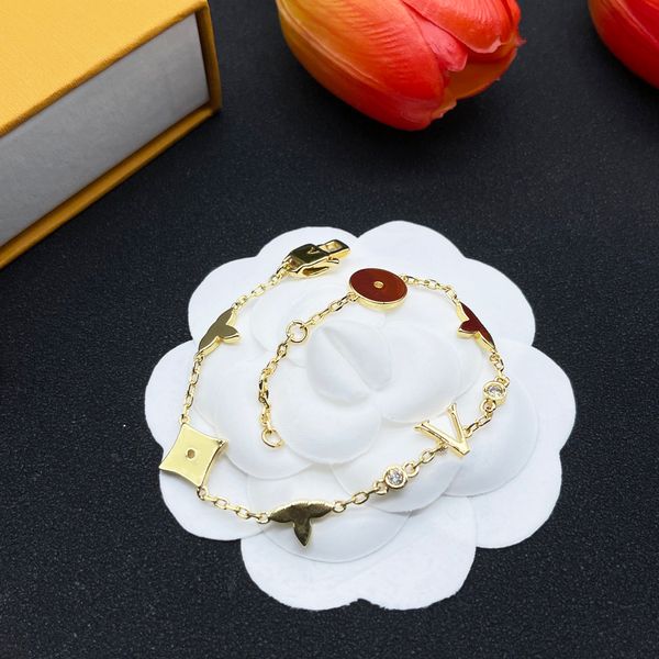 

women designer bracelet luxury bracelet gold plated fashion trendy pulsera lock flower letter pendant diamond love charms bracelets, Golden;silver