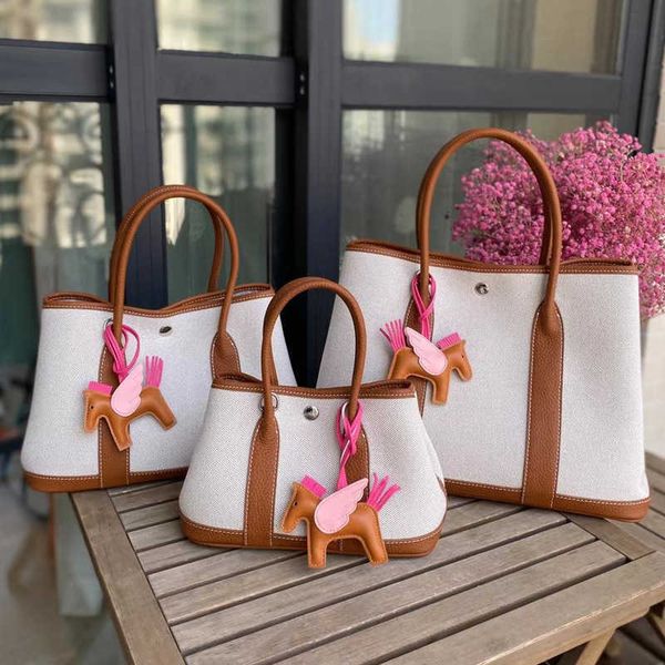 

factory wholesale designer h ormes totes handbags new fashion color contrast commuter garden bag simple large capacity tote wide shoulder be