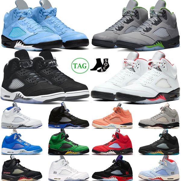 

5 5s basketball shoes mens womens oreo black metallic fire red hyper royal green bean unc stealth bluebird camo men outdoor sneakers sport t