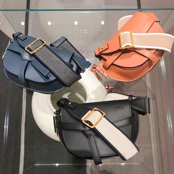 

designer gate dual saddle shoulder bag summer fashion strap 2size genuine leather purse womens mens crossbody bags luxurys tote city handbag