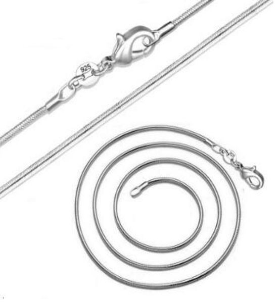 

925 sterling silver snake chain necklace 1mm 1624inches fashion jewelry factory 2119113