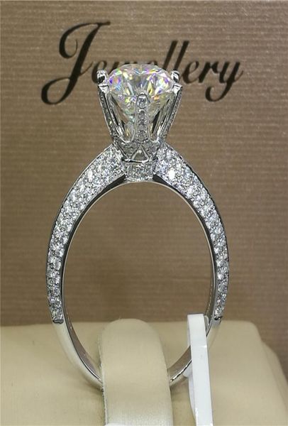

vecalon elegant design 100 real 925 sterling silver ring diamond cz engagement wedding band rings for women bridal jewelry4914062, Slivery;golden