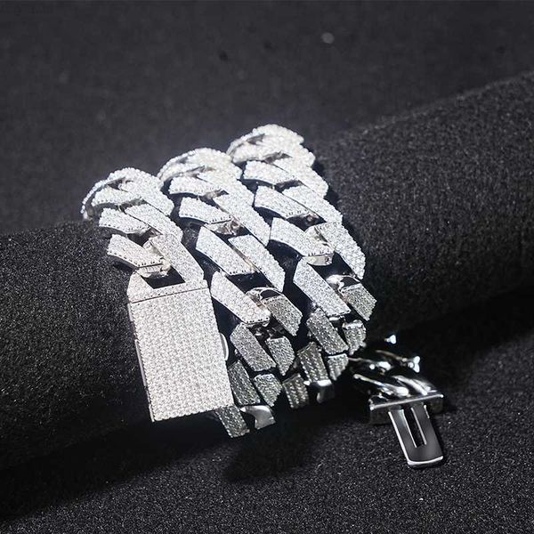 

designer jewelry fashion fine jewelry new design miami iced out synthetic diamond hiphop cuban link chain necklace, Silver