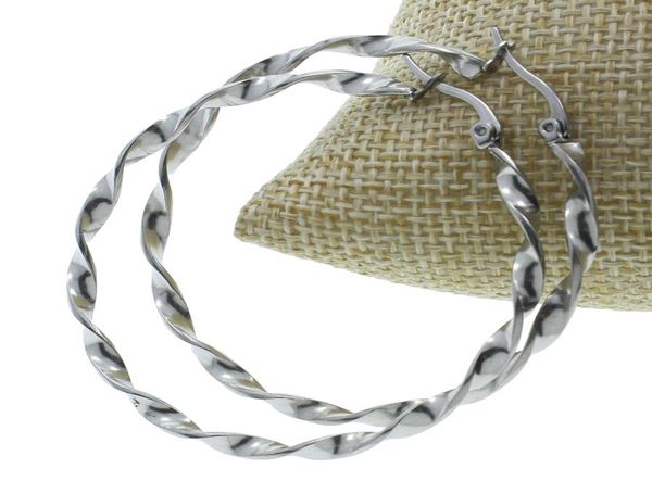 

whole pair trendy big loop earrings stainless steel earring fashion punk jewelry round large circle hoop earrings for wo5983626, Golden;silver
