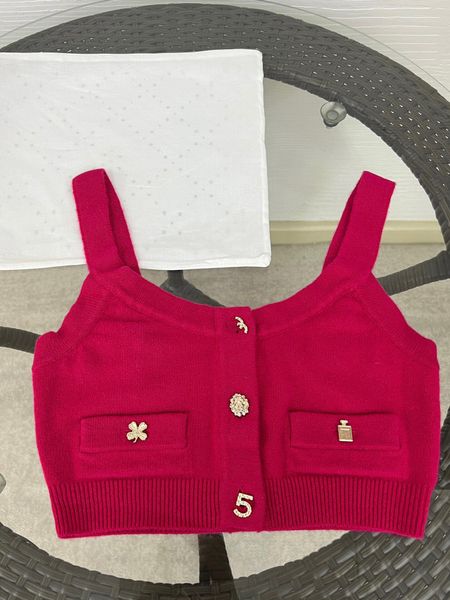 

Womens Designers Tanks Knit Vest Sweaters T Shirts Designer Striped Letter Sleeveless Tops Knits Fashion Style Ladies Pullover High quality woven vest X2, Red