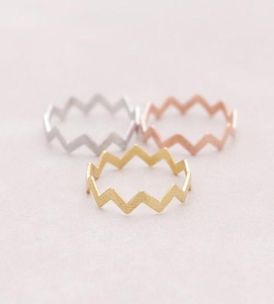 

band rings for girls fashion gold rings filled zig zag thumb ring whole environmental protection zinc alloy material5102833, Silver