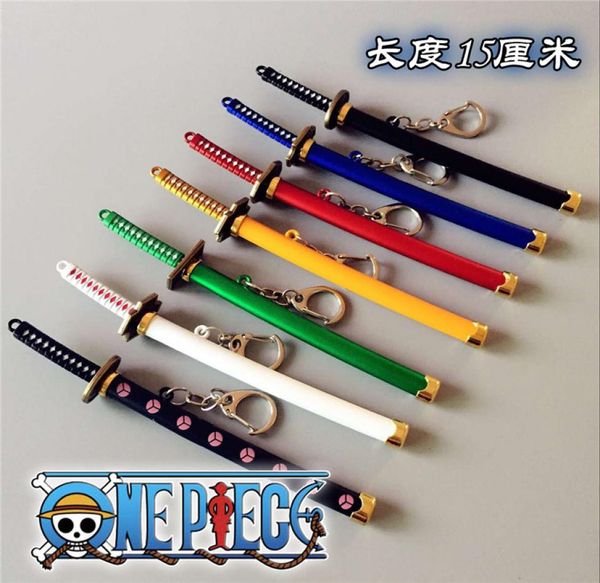 

special roronoa zoro sword keychain buckle with toolholder scabbard katana sabre car key chains gift keyrings2461906, Silver