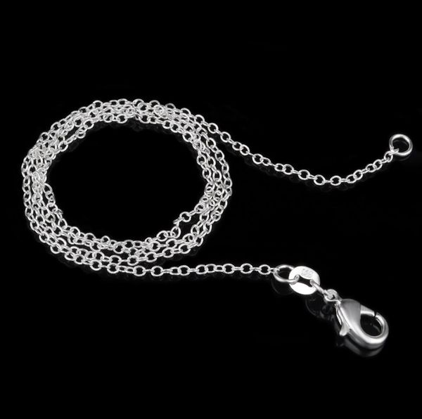 

925 sterling silver plated link rolo chain necklace with lobster clasps 16 18 20 22 24inch women o chain jewlery factory sto8387986