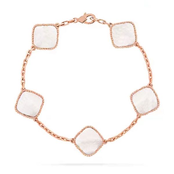 

designer vans cleef bracelet chic silver flower diamond chain fashion brand jewelry 4/four leaf clover charm bracelets wholesale birthday gi, Golden;silver