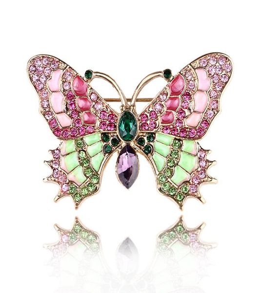 

crystal brooches pins for women butterfly style enamel pins colorful vintage party wear for ladies 2020 summer new fashion4107567, Gray