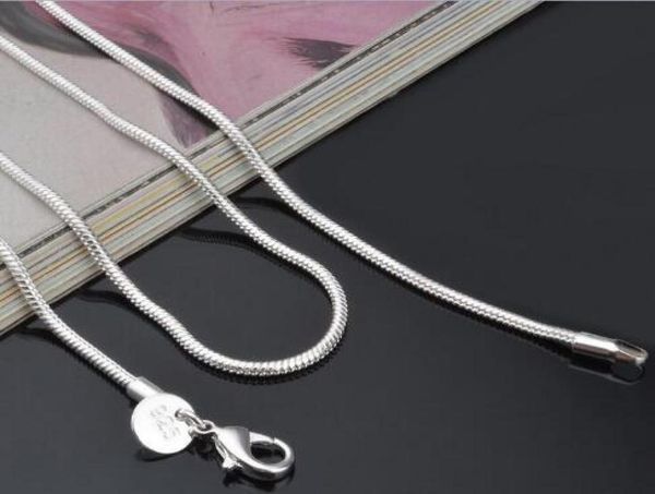 

2mm 925 sterling silver chain necklace 16 18 20 22 24 inch chains designer necklace jewelry6433673