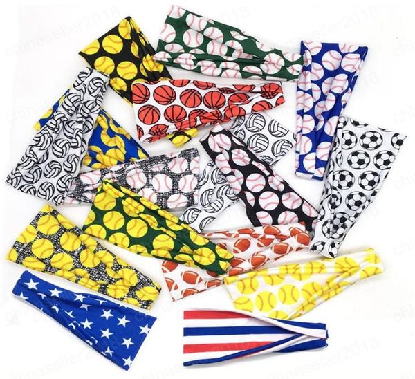 

softball sports headband girls baseball printed bandanas yoga fitness hair band running football headband fashion hip hop turban2762231, Silver