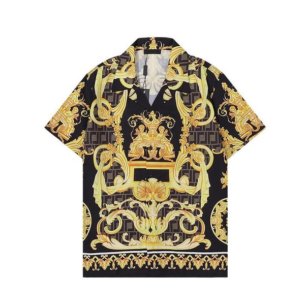 

luxury designer shirts men's fashion tiger bowling shirt hawaii floral casual shirts men slim fit short sleeve dress shirt 2023, White;black