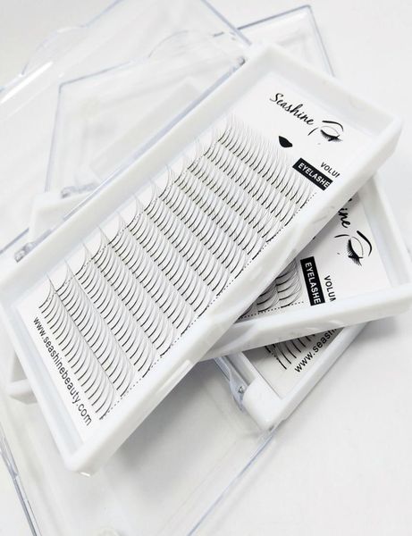 

seashine 3d long stem luxury lashes premade volume fans lashes russia volume individual eyelashes extensions custome logo 8511341