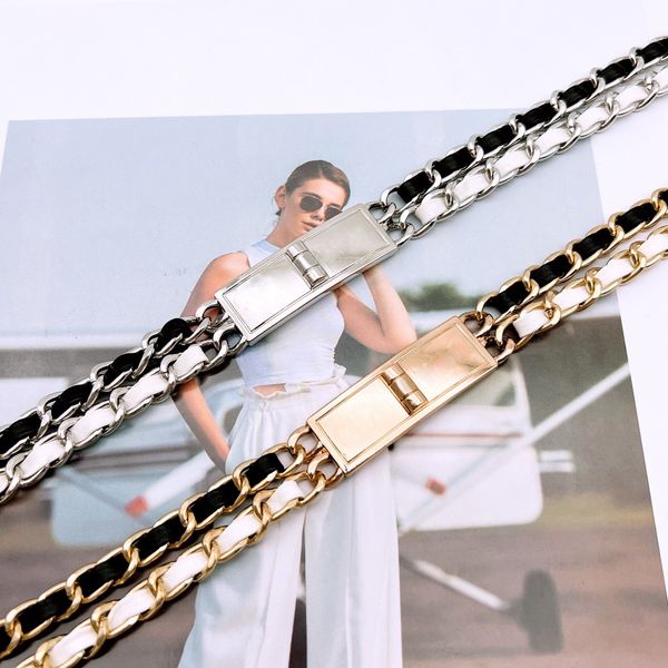 

women gold chains belts letter fashion designers belt silver link luxury waist chain womens metal alloy accessories waistband girdle suit wh