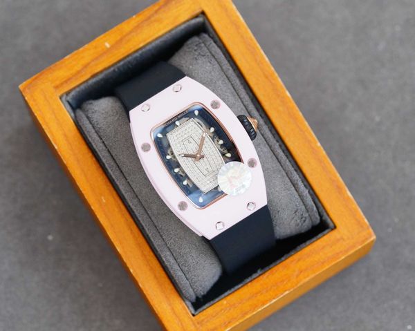 

fantastic diamond r i c h a r d luxury super style female wrist watches rm007 rm07-01 montre designer high-end quality iced out bezel for wo, Slivery;brown