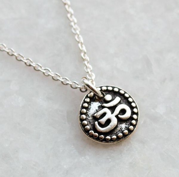 

pendant necklace jewelry steampunk vintage amulet om ohmaum symbol yoga buddhist necklace women fashion sport long collares acces8168563, Silver