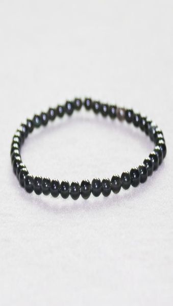 

mg0010 whole 4 mm a grade black tourmaline bracelet mini gemstone black bracelet womens energy protection jewelry1245564