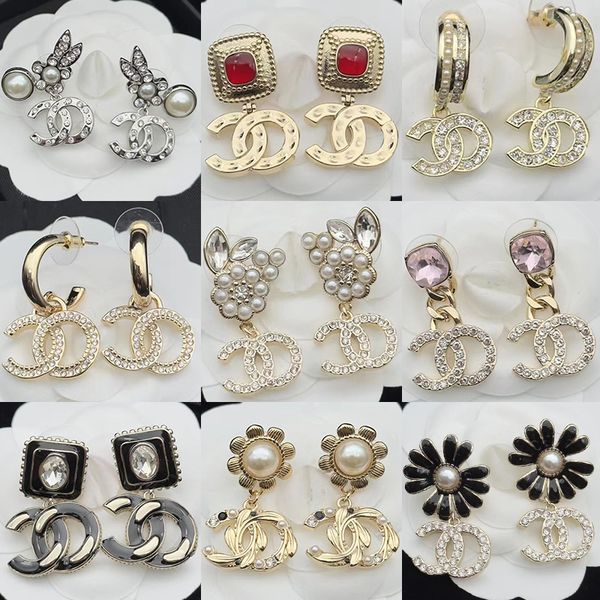 

2023 brand crystal cc earring luxury s925 silver needle diamond earring classic fashion designer earrings for women jewelry