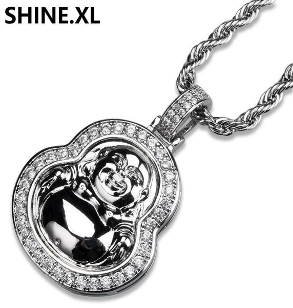 

hip hop jewelry chain gold silver color plated maitreya pendant necklace iced out cz stone gold chians for women men jewelry1000010