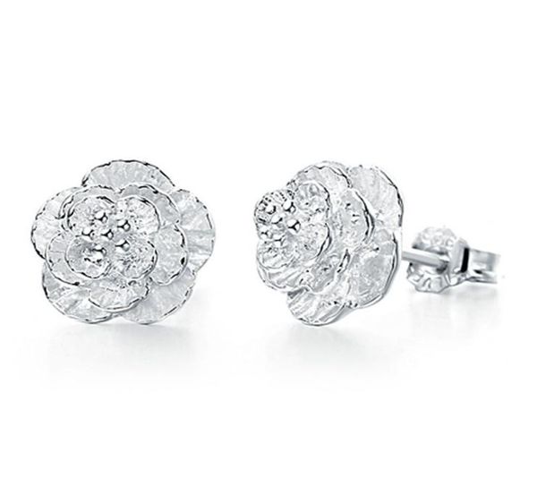

omhxzj whole studs fashion jewelry the love of romantic and elegant cherry blossoms 925 sterling silver stud earrings ys262076273, Golden;silver