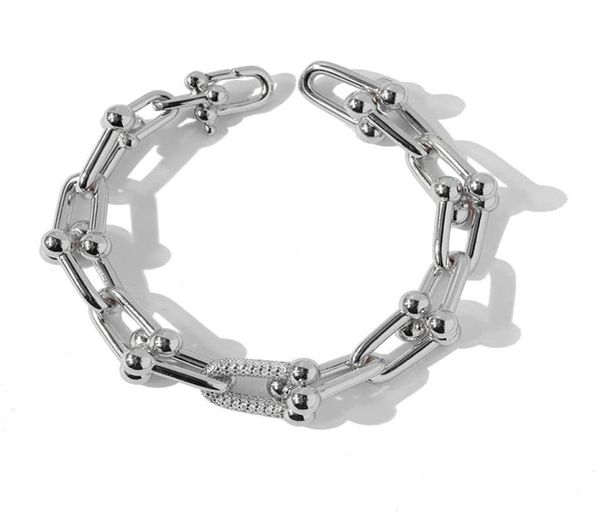 

japan korea popular 2021 new women bracelet stainless steel luxury jewelry punk zircon gift designer gift chain1103440, Black