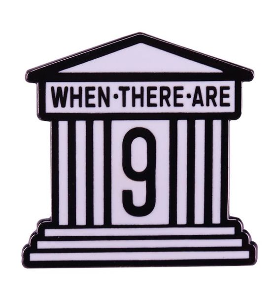 

ruth bader ginsburg when there are nine badge feminist jewelry5014836, Gray