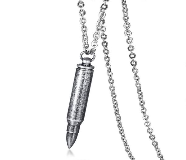 

military fan jewelry 7x43mm mini bullet shaped cremation urn necklace in stainless steel silver gold black vintage silver3289140