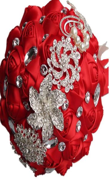 

wedding flowers satin ribbon bridal bouquets diamond artificial flower accessories sweet 15 quinceanera w2288596001