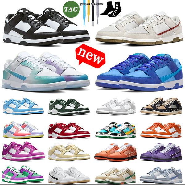 

running shoes with box dunkees low panda white black women men sneakes sail triple pink grey fog fuchsia team green why so sad unc georgetow