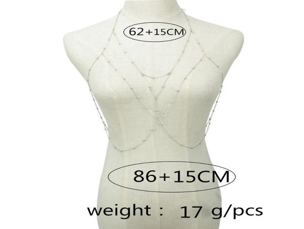 

boho bra chain necklace women body necklace chain personality fashion bralette beach summer jewelry3047441, Silver