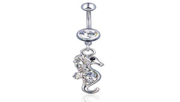 

d0282 2 colors the seahorse style belly button navel rings with mix3638968, Silver