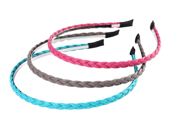 

fashion pu leather cross headband for women solid thin hair bands headwear new 2021 hair accessories4963327, Silver