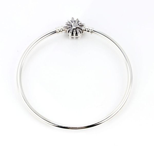 

fashion 925 silver fit pandoras love christmas snowflake crystal charm bangles moments chain bracelet for women diy jewelry gift9054013, Black