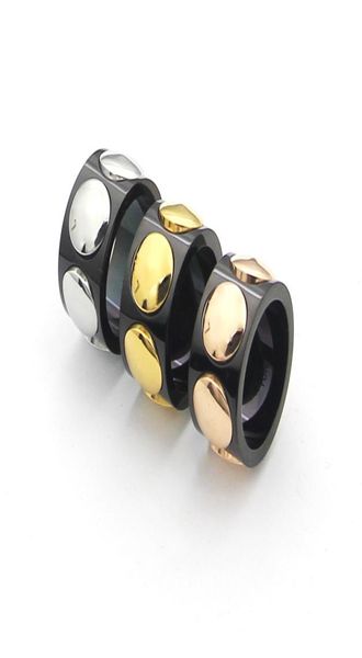 

titanium v six round nail between black wide ring lovers black titanium steel ring3202383, Silver