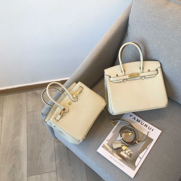 

h bag fashion leather briki bags h erme yixxi women layer cow milk white large capacity portable single shoulder