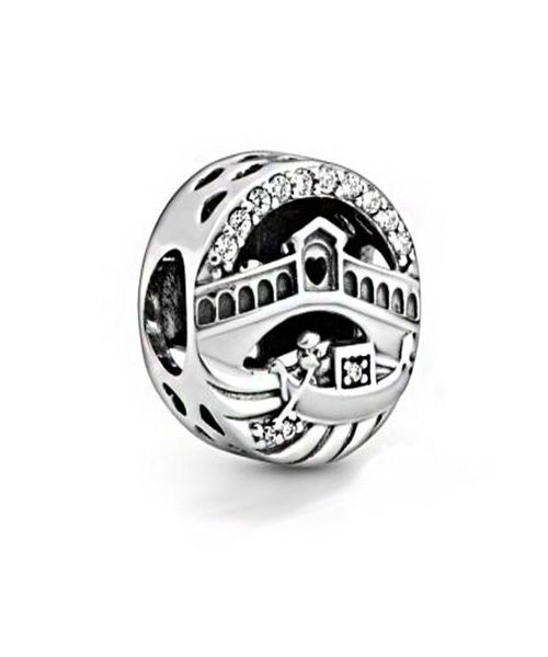 

2020 new summer silver color venice rialto bridge openwork charms beads fit original european bracelets women diy jewelry8961380, Black