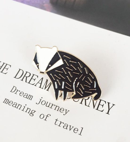 

raccoon animal black white cute personality brooch creative decorations denim lapels special gifts for children pins5752314, Gray