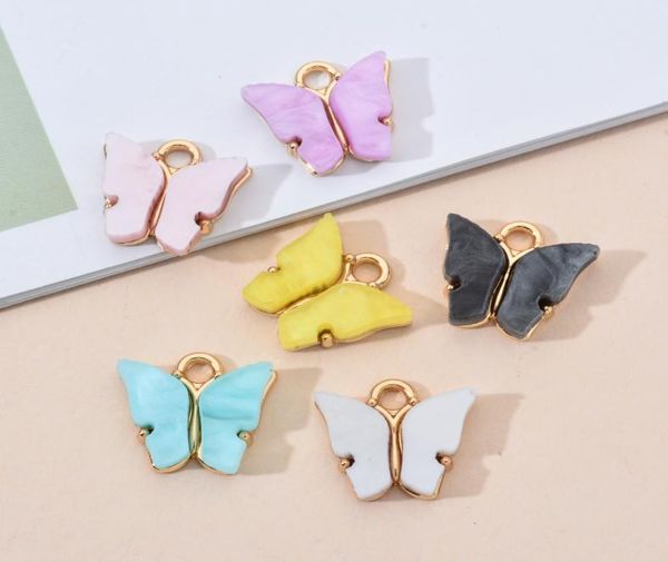 

trendy alloy butterfly setting acrylic charms 10pcslot lovely diy animal pendant handmade jewelry for necklace bracelet1094915, Silver