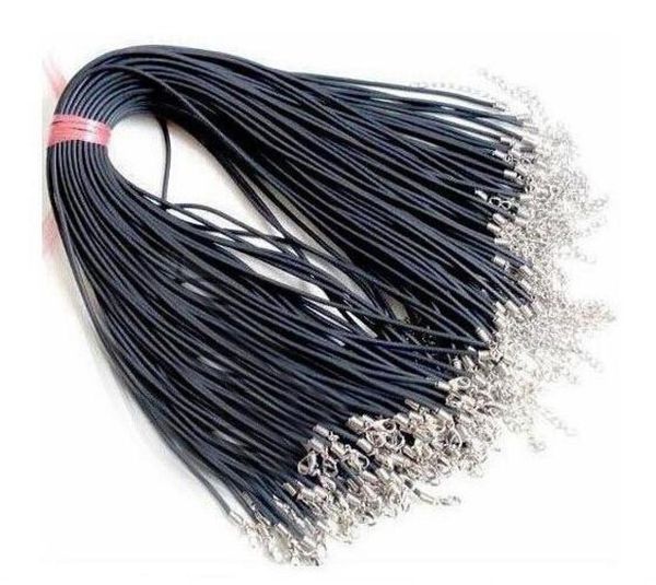 

black wax leather necklace 45cm 60cm cord string rope wire extender chain lobster clasp diy fashion jewelry component in bulk a01016514580, White;red